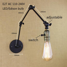 Load image into Gallery viewer, vintage black wall lamp