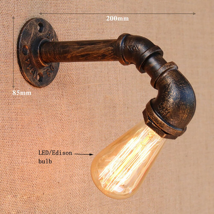 Water pipe vintage wall lamp