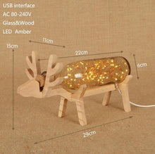 Load image into Gallery viewer, Modern wooden&amp;glass table lamp