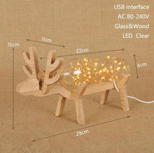 Load image into Gallery viewer, Modern wooden&amp;glass table lamp