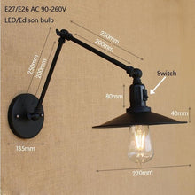 Load image into Gallery viewer, Loft Black Retro Wall Lamp