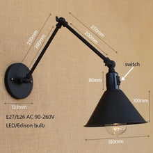 Load image into Gallery viewer, Loft Black Retro Wall Lamp