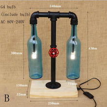 Load image into Gallery viewer, Glass Bottle lampshade desk light