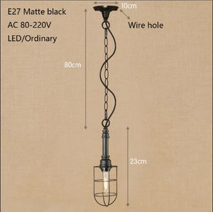 Vintage lron Black Hang Lamp