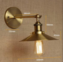 Load image into Gallery viewer, LOFT Antique Gold Metal Wall Lamp