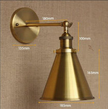 Load image into Gallery viewer, LOFT Antique Gold Metal Wall Lamp