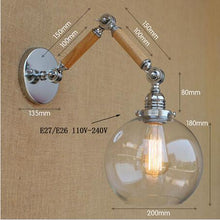 Load image into Gallery viewer, Retro Glass Ball Shade Wall Lamp