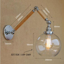 Load image into Gallery viewer, Retro Glass Ball Shade Wall Lamp