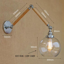 Load image into Gallery viewer, Retro Glass Ball Shade Wall Lamp