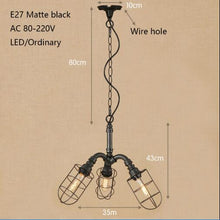 Load image into Gallery viewer, Vintage iron silver pendant lamp