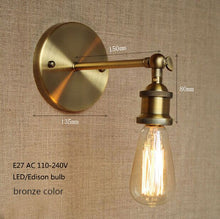 Load image into Gallery viewer, Vintage Loft Gold Metal Wall lamp