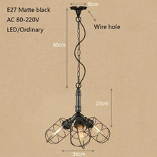 Load image into Gallery viewer, Vintage lron Matte Black Pendant Lamp
