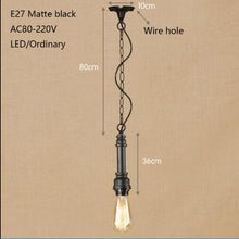 Load image into Gallery viewer, Vintage lron Black Hang Lamp