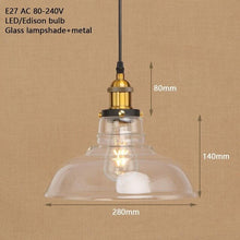 Load image into Gallery viewer, Vintage loft Glass Pendant Lamp