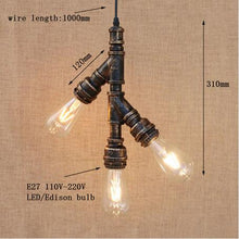 Load image into Gallery viewer, Loft Iron water Pipe Pendant Lamp
