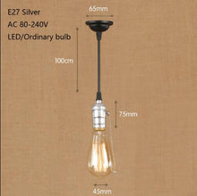 Load image into Gallery viewer, Vintage Iron Painted Silver Pendant Lamp