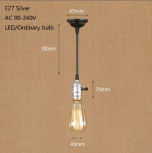 Load image into Gallery viewer, Vintage Iron Painted Silver Pendant Lamp