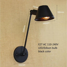 Load image into Gallery viewer, Loft Retro Matte Black Wall Lamps