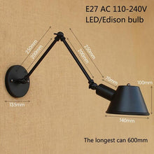 Load image into Gallery viewer, Loft Retro Matte Black Wall Lamps
