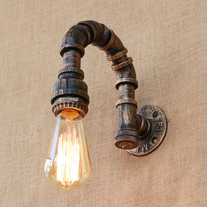 Water pipe retro wall lamp