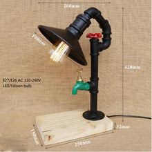 Load image into Gallery viewer, Modern Iron Wood  Table Lamp